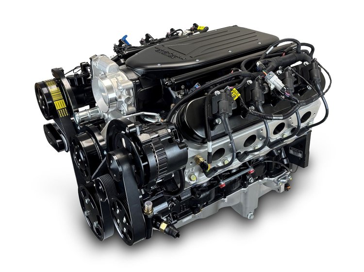 PSLS37681CTFKB GM LS 376 ci. (6.2L) ProSeries Deluxe Dressed Engine w/LS3 Cast Aluminum Intake & Black Pulley Kit [510 HP]