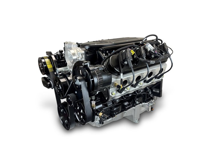 PSLS3768CTFKB 376CI GM LS Compatible Deluxe Dressed, EFI, Black Kit