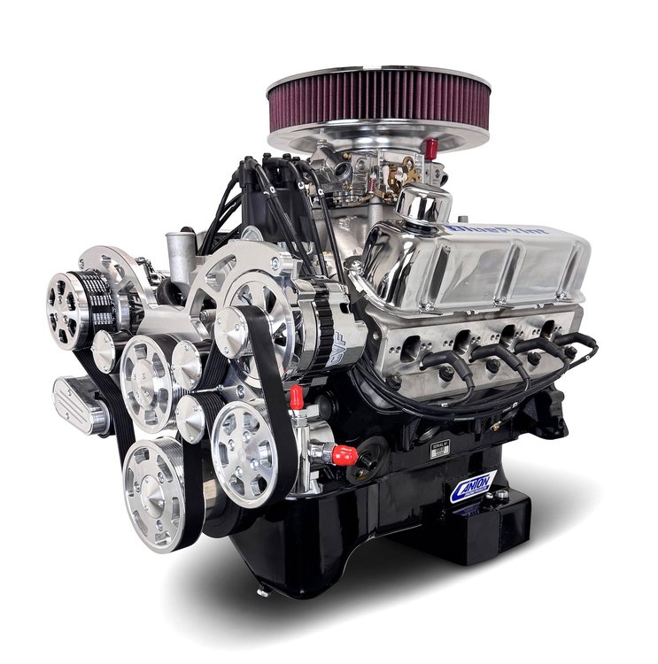 PSF4271RCTCK Ford Small Block Compatible 427 ci. Deluxe Dressed Carbureted Crate Engine w/Polished Kit [Dual/Rear Sump]