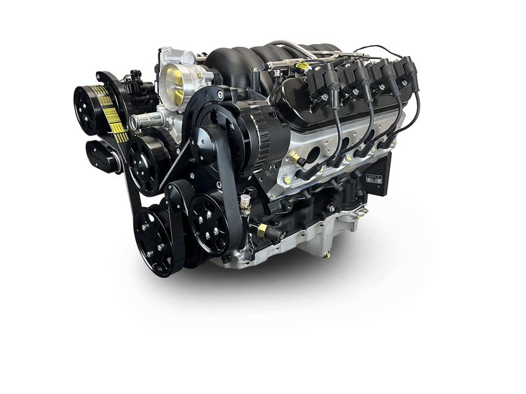 PSLS3763CTFKB GM LS 376 ci. (6.2L) ProSeries Deluxe Dressed Engine w/GM Plastic Intake Manifold & Black Pulley Kit [530 HP]