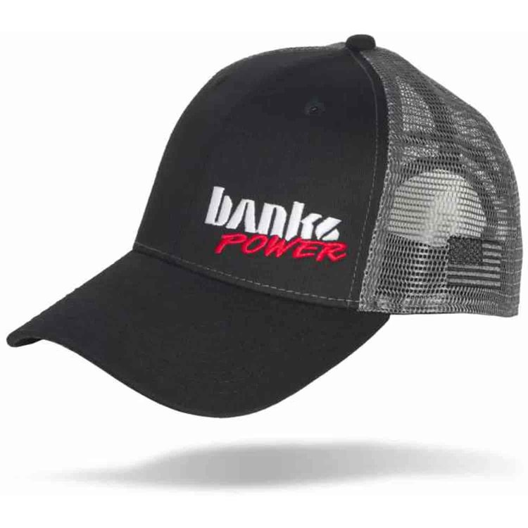 Banks Power Hat Twill/Mesh Black/Gray/White-Red Curved Bill Snap Backstrap