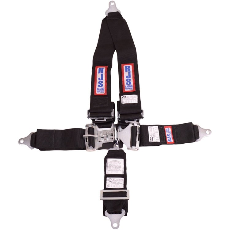 5-Point Latch and Link Racing Harness Black