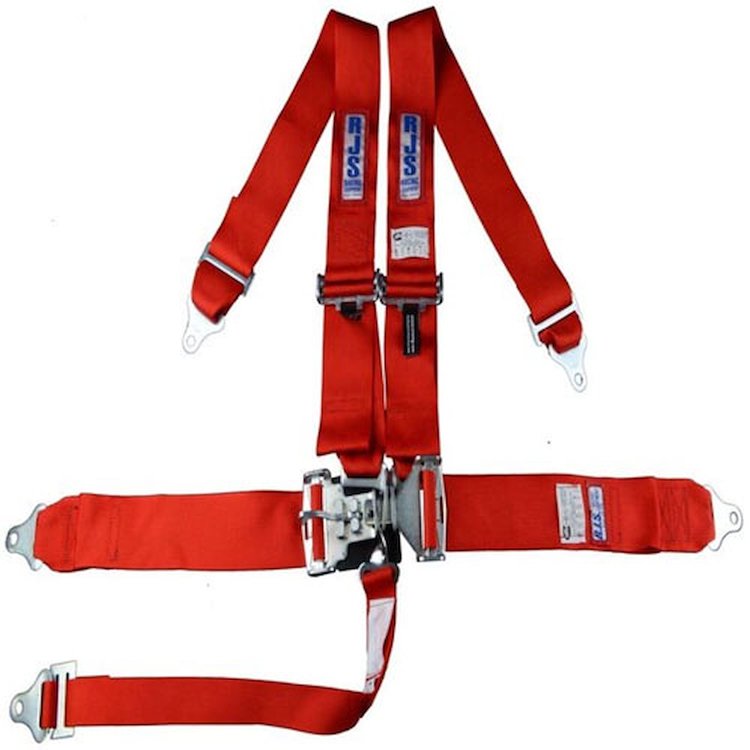 5-Point Latch and Link Racing Harness Red