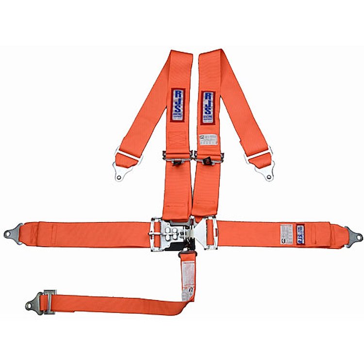 5-Point Latch and Link Racing Harness Orange