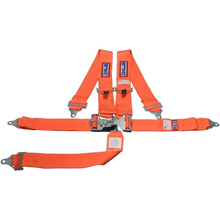 5-Point Latch and Link Racing Harness Orange