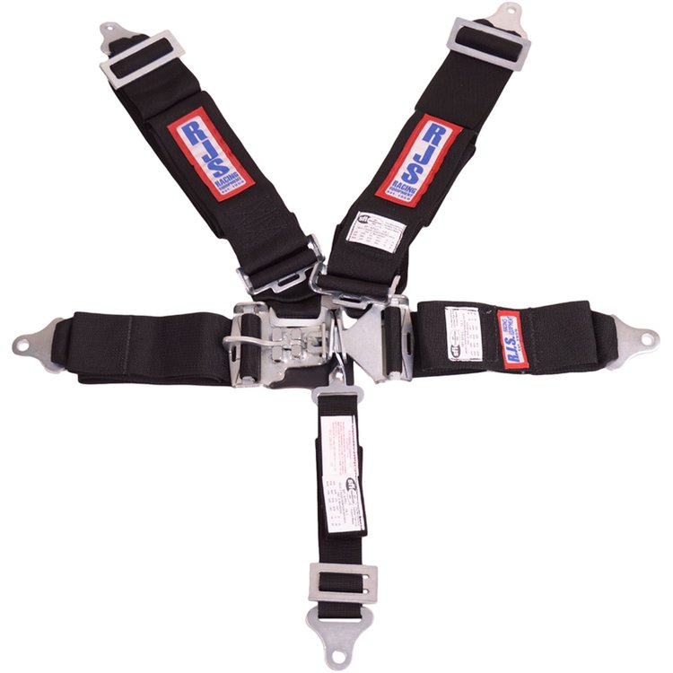 5-Point Latch and Link Racing Harness Black
