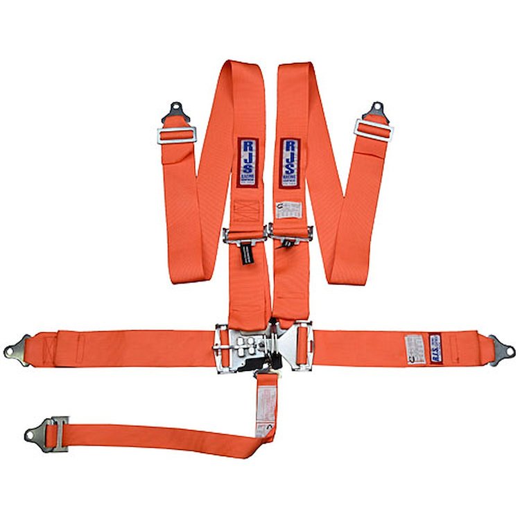 5-Point Latch and Link Racing Harness Orange