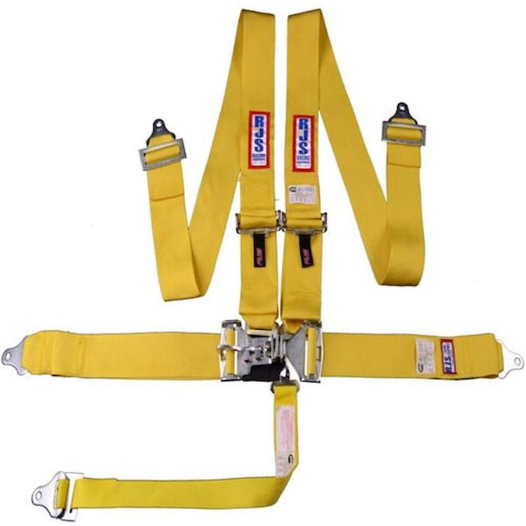 5-Point Latch and Link Racing Harness Yellow