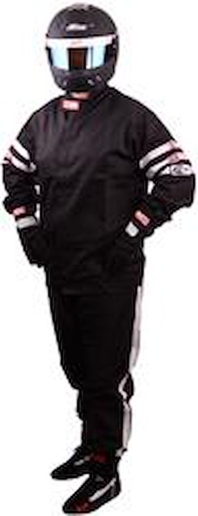 RACER 5 CLASSIC SFI 3-2A/5 2 LAYER 2 PIECE FR Cotton Suit 6X CUSTOM FIT BLACK
