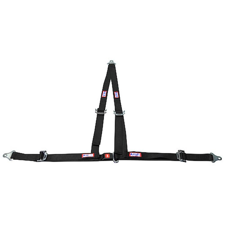 Buckle and Tongue Style Harness with Roll Bar Mount Black