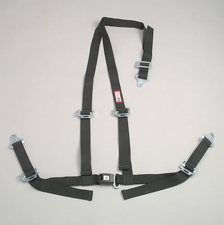 NON-SFI B&T HARNESS 2 PULL DOWN Lap Belt SNAP 2 S. H. Individual ROLL BAR Mount WRAP/SNAP BLACK