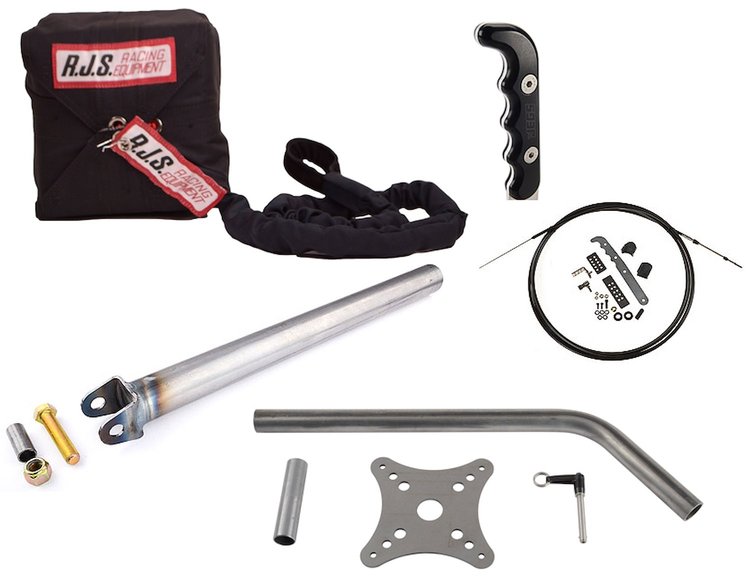 Qualifier Drag Racing Parachute, Cable and Mount Kit Black