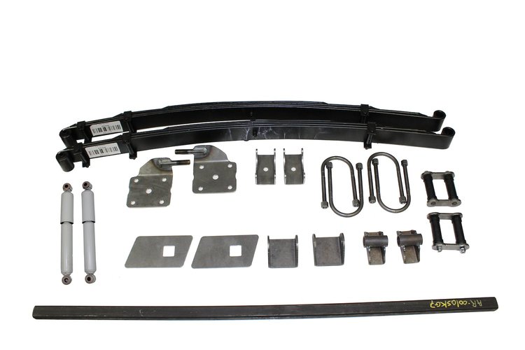 AS-0010CGLR Complete Universal Leaf Spring Rear End Mounting Kit (Heavy Duty Springs, Gas Shocks)