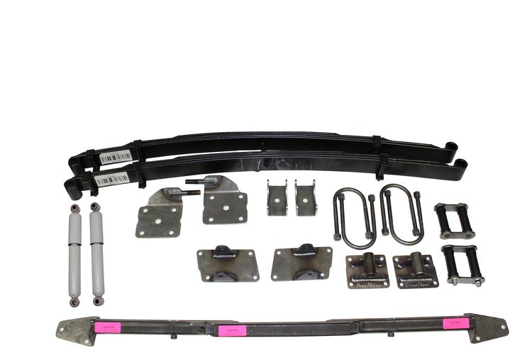 AS-1021CGY Complete Leaf Spring Rear End Mounting Kit for 1949-1954 Chevy (High Arch Springs, Gas Shocks)
