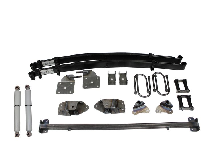AS-4133CGY Complete Leaf Spring Rear End Mounting Kit for 1933-1934 Dodge (High Arch Springs, Gas Shocks)