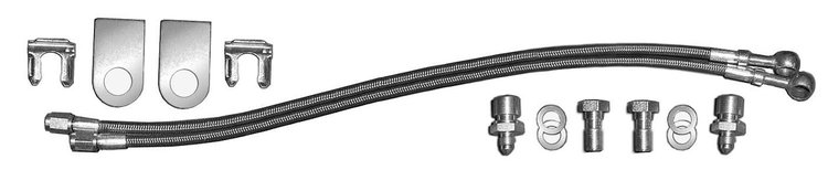 AU-0014GM DF-020 14 in. Braided Brake Line Kit for GM Calipers