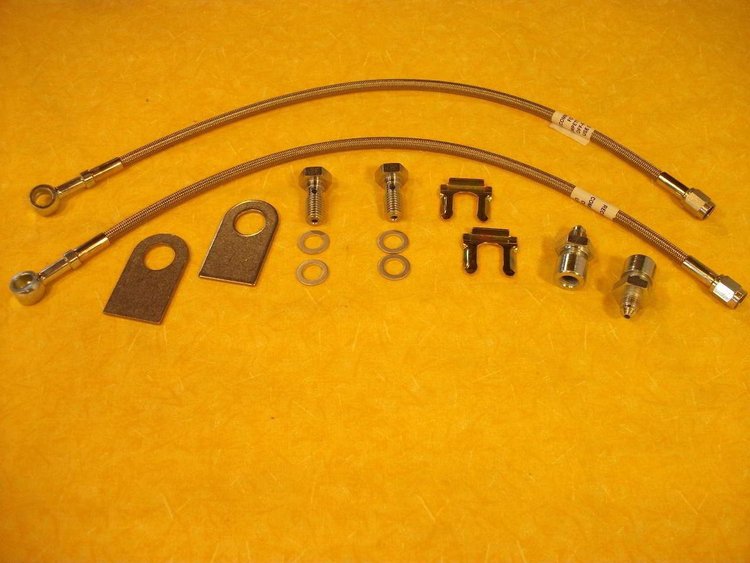 AU-0018MGM Complete 18 in. Braided Brake Line Kit for Metric GM Calipers (Fittings and Lines)