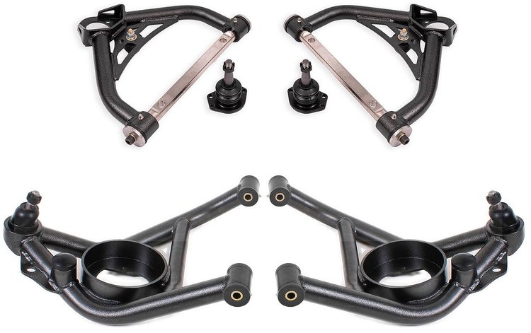 AAK322H Front Upper & Lower A-Arms for 1970-1981 GM F-Body, 1975-1979 GM X-Body [Black Hammertone]