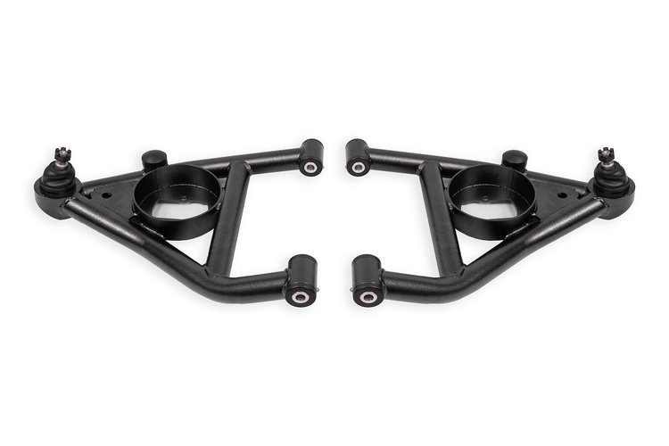AAL316H Front Lower A-Arms for 1967-1969 GM F-Body, 1968-1974 GM X-Body w/Rearward Bump Stops [Black Hammertone]
