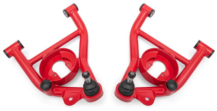 AAL461R Lower Control Arms w/Delrin Bushings for Select 1978-1987 GM Cars (Red)