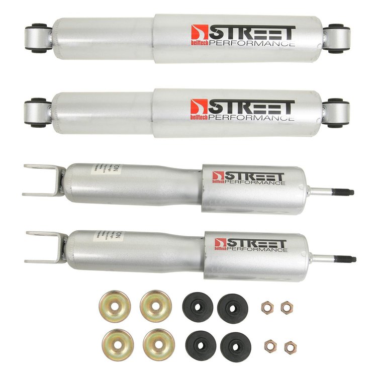 Street Performance Shock Set includes (2) 146-25003 Front Shocks and (2) 146-2214FF Rear Shocks