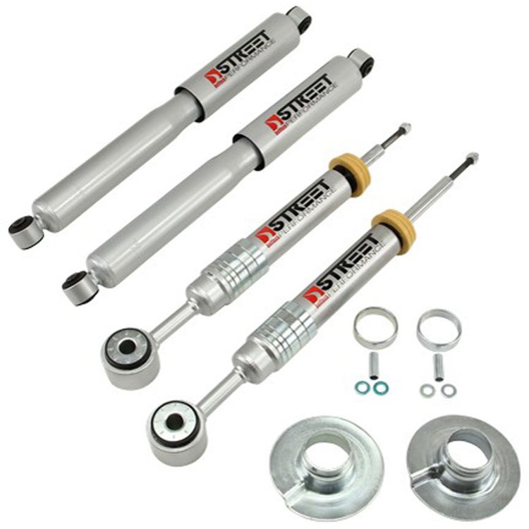 Street Performance Shock Set includes (2) 146-10103D Front Shocks and (2) 146-10314B Rear Shocks