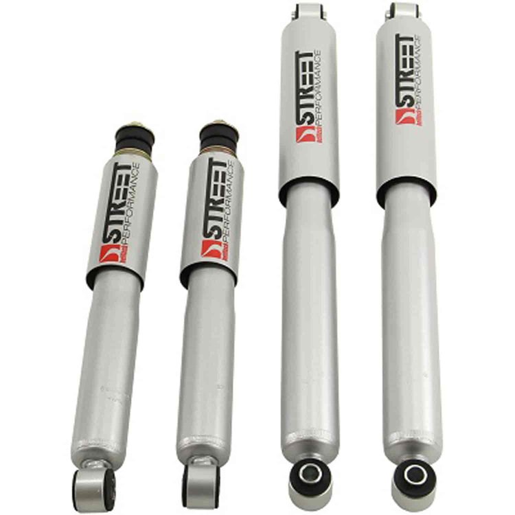 Street Performance Shock Set includes (2) 146-10103B Front Shocks and (2) 146-2212HE Rear Shocks