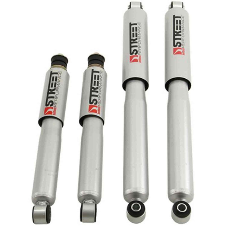 Street Performance Shock Set includes (2) 146-10104B Front Shocks and (2) 146-2213HB Rear Shocks