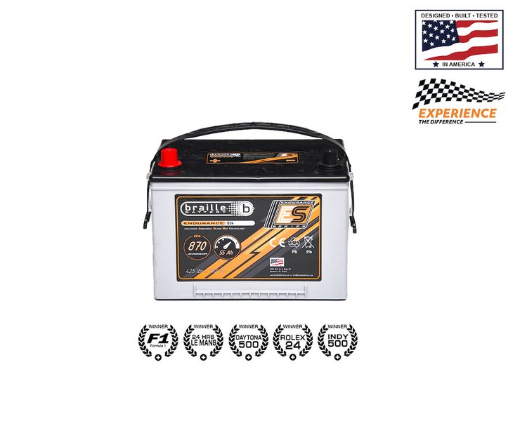 B34 12 V Endurance Series AGM Battery, Group 34, 870 CCA, 55 Ah