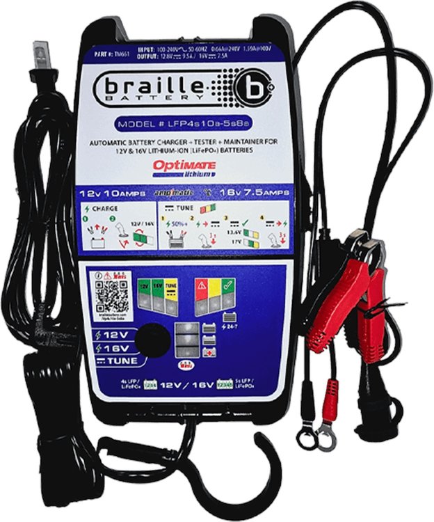 TM-661 Lithium Battery Charger and Maintainer, 12.8 V 9.5 Amp/16 V 7.5 Amp