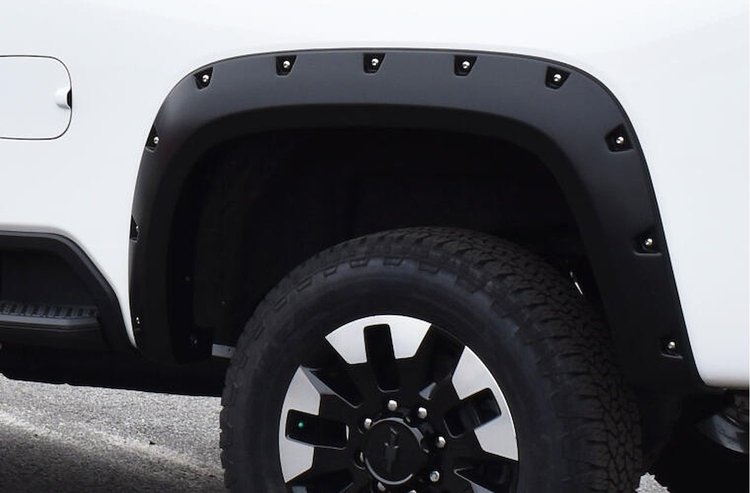 Pocket Style Rear Fender Flares Chevy Silverado 2500/3500 HD - Matte Black Smooth Finish