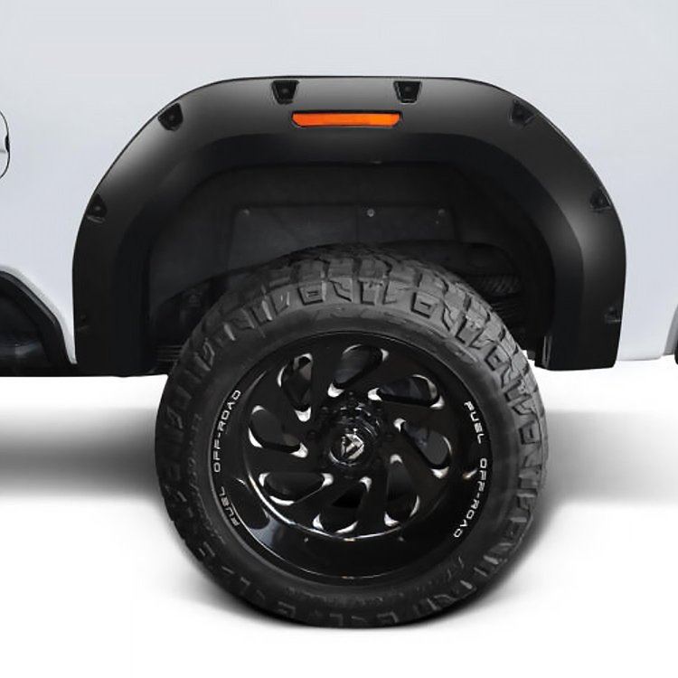 Pocket Style Rear Fender Flares GMC Sierra 2500HD/3500HD - Matte Black Smooth Finish