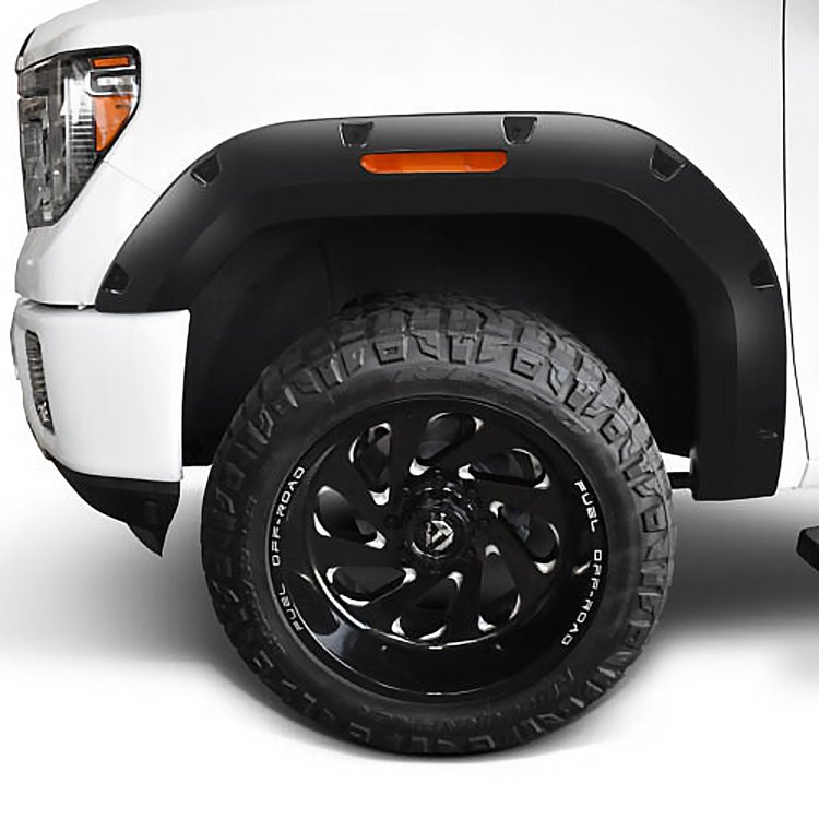 Pocket Style Front Fender Flares GMC Sierra 2500HD/3500HD - Matte Black Smooth Finish