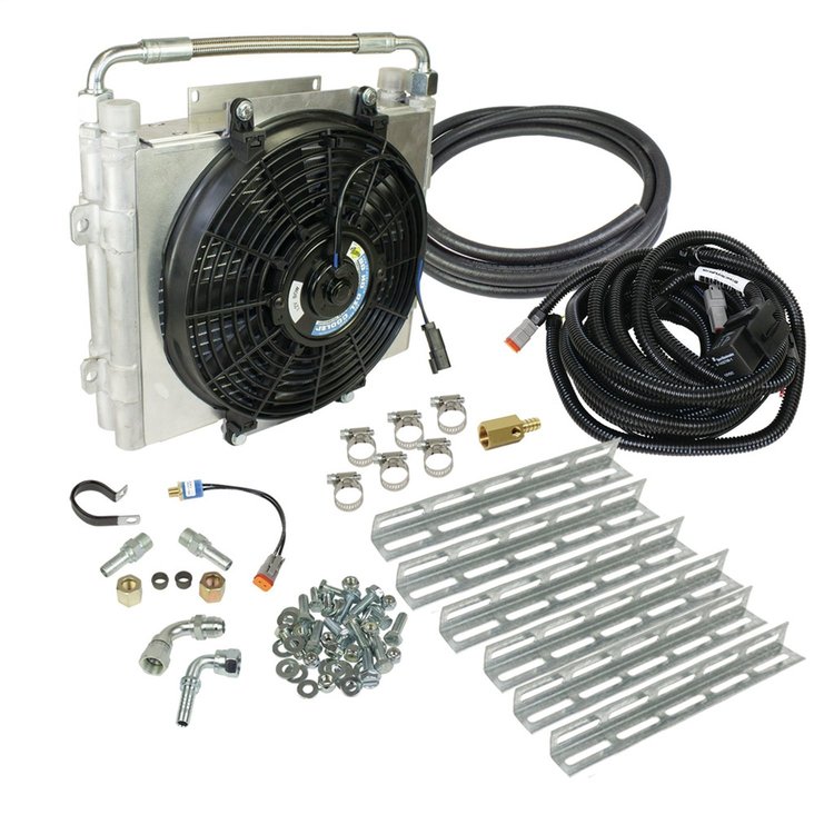1030606-DS-12 Xtrude Transmission Cooler with Fan - Double Stacked Complete Kit 1/2in Lines