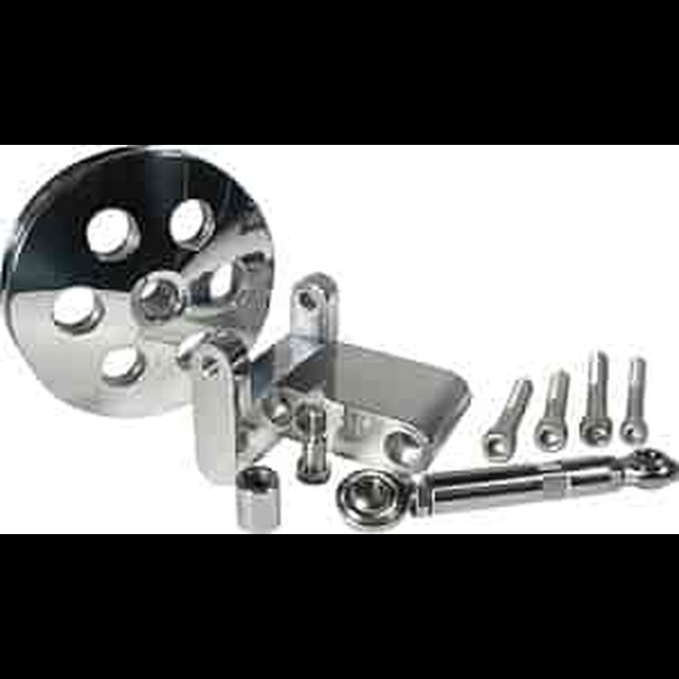 Remote Power Steering Pump Mounting Kit For Big Block Chevy Includes: Polished Billet Aluminum Bracket
