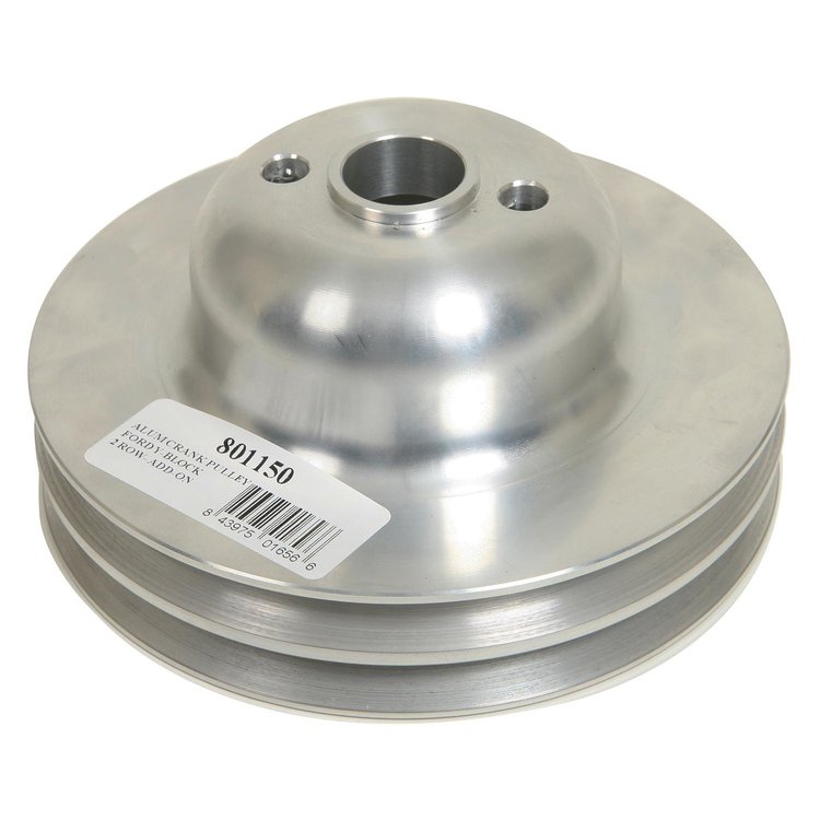 Two Row Add On Crank Pulley Ford 292/312 Y-Block Motors Machine Finish Aluminum