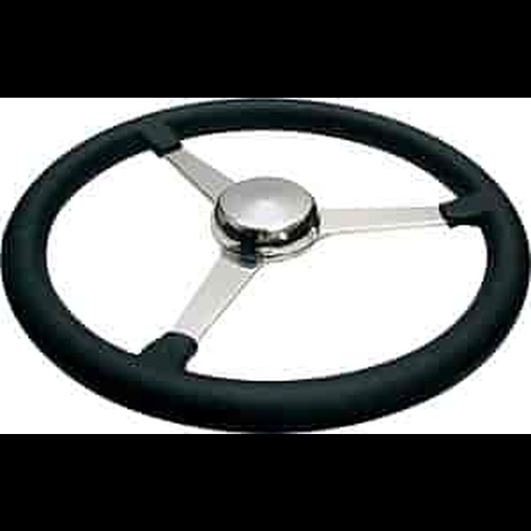 Bell Style Steering Wheel/Rubber Grip/3-Spoke 14in