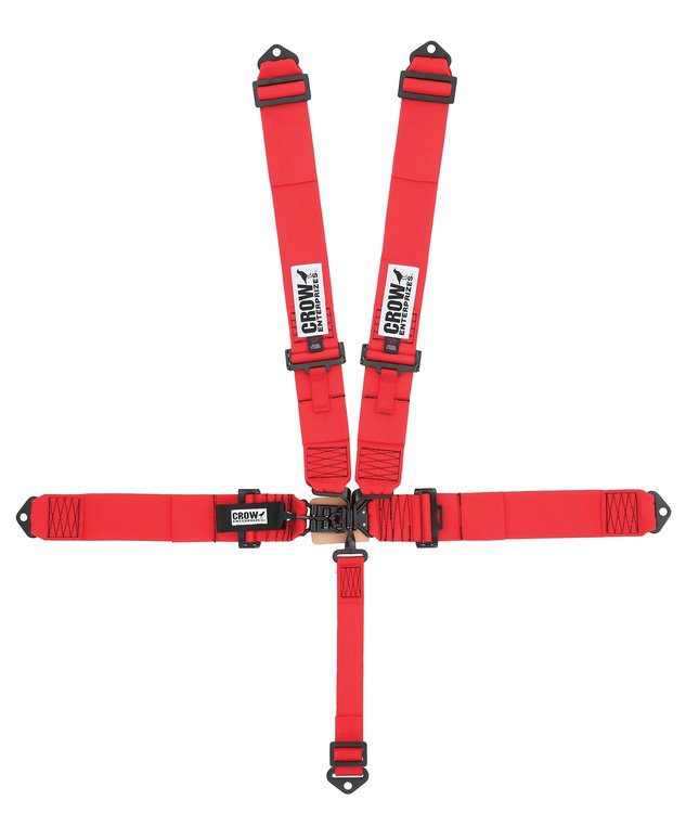 11002DBS Latch and Link Harness [5-Point, 3 in Belts, 50 in Length, Pull-Down, Springs, Bolt-In, Red]