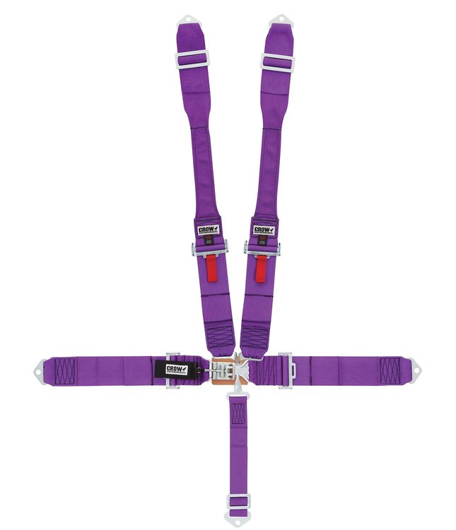 11005DB Latch and Link Harness [5-Point, 3 in Belts, 50 in Length, Pull-Down, Dog Bone, Bolt-In, SFI 16.1, Purple]