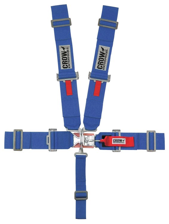 11013BH Latch and Link Harness [5-Point, 2 in Belts, 52 in Length, Black Hardware, Blue]