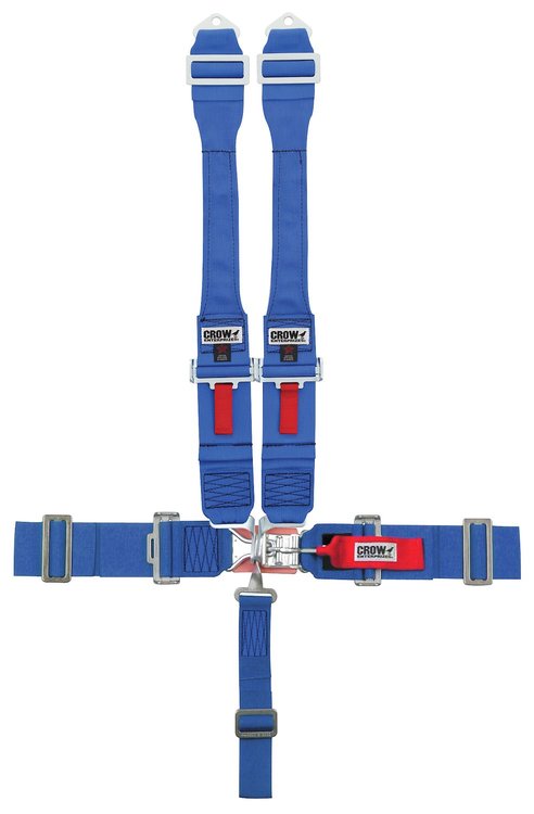 11013DB Latch and Link Harness [5-Point, 3 in Belts, 50 in Length, Pull-Down, Individual, Wrap-Around, Blue]