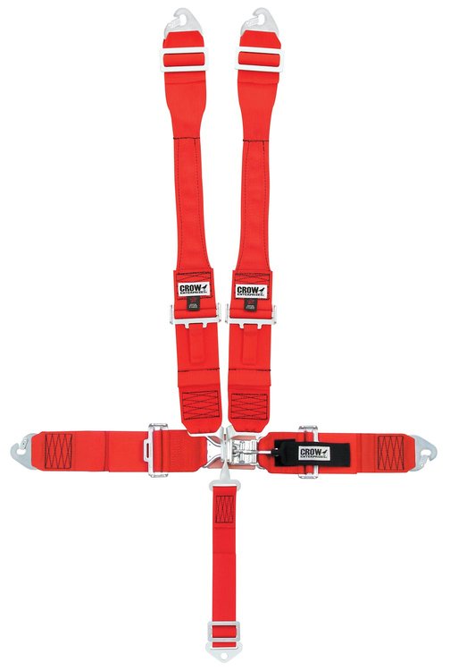 11042DB-Q Racing Harness [5-Point, 3 in., Latch and Link, Pull-Down, Red, Clip-In]