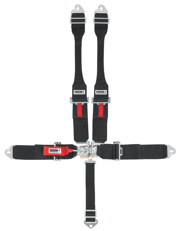 11044DBS Latch and Link Harness [5-Point, 3 in Belts, 50 in Length, Pull-Down, Dog Bone, Springs, Bolt-In, Clip-In, Black]