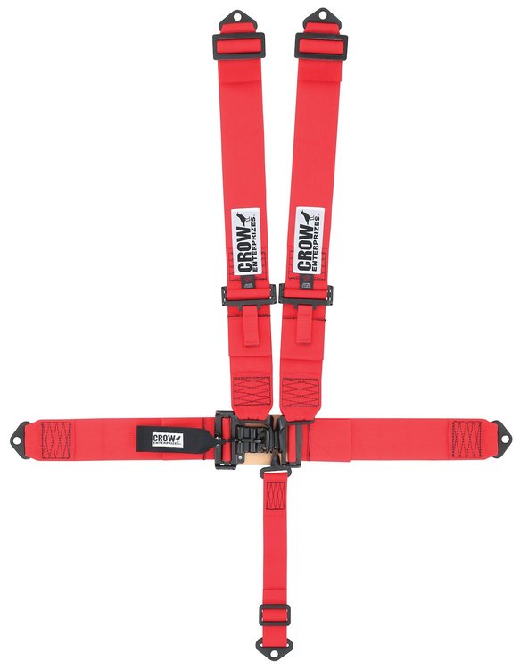 11062B-Q Racing Harness [5-Point, 3 in., Quick-Adjust, Pull-Down, Red, Bolt-In]