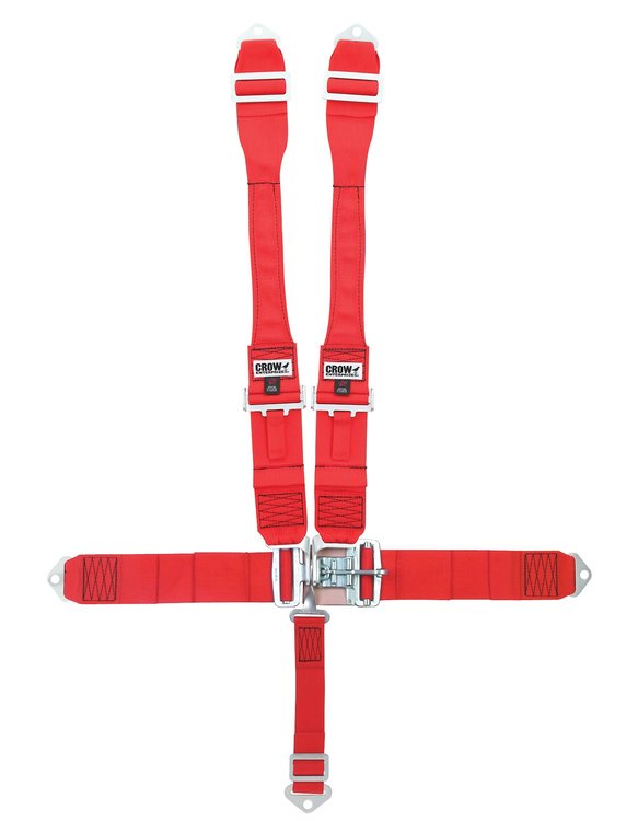 11062DB-Q Racing Harness [5-Point, 3 in., Quick-Adjust, Pull-Down, Red, Bolt-In]