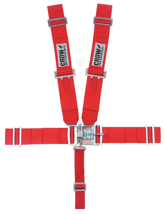 11072-Q Racing Harness [5-Point, 3 in., Quick-Adjust, Pull-Down, Red, Wrap-Around]