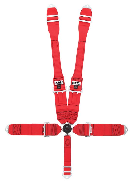 11102DB-Q Racing Harness [5-Point, 3 in., Cam-Lock, Pull-Down, Red, Bolt-In]