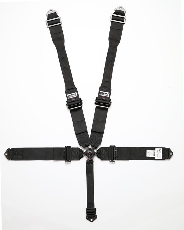 11104-6PRB Kamlock Harness [6-Point, 3 in Belts, 50 in Length, Pull-Down, Dog Bone, Aluminum Adjusters, Black Hardware]