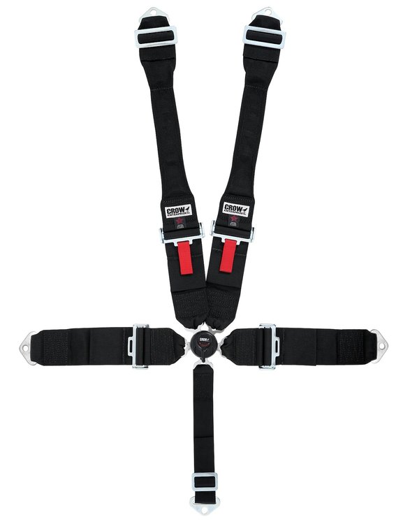 11104DB Kamlock Harness [5-Point, 3 in Belts, 50 in Length, Pull-Down, Dog Bone, Individual, Bolt-In, Black]