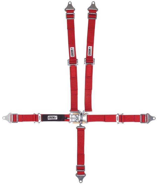 11182A-Q Junior Racing Harness [5-Point, 2 in., Latch and Link, Pull-Up, Red, Wrap-Around]